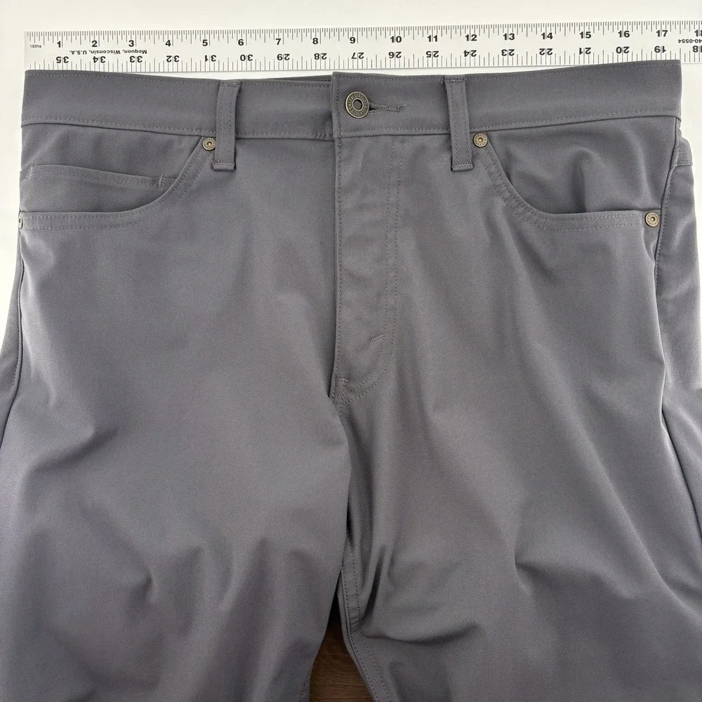 Levi's 511 Slim Tech Five Pocket Pants Mid Rise Stretch Gray UPF 50+ Men 33X32